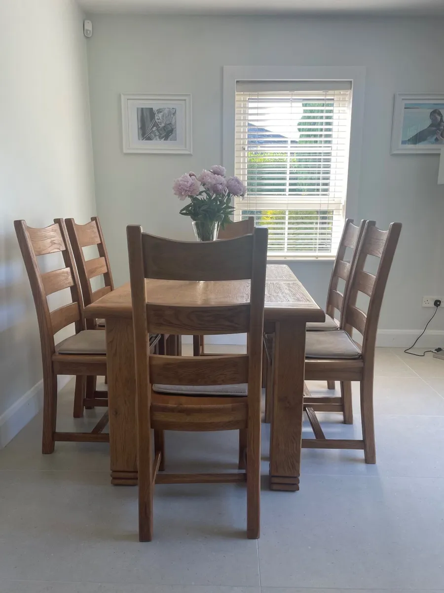 Danube Oak Dining Table and Chairs - Image 1