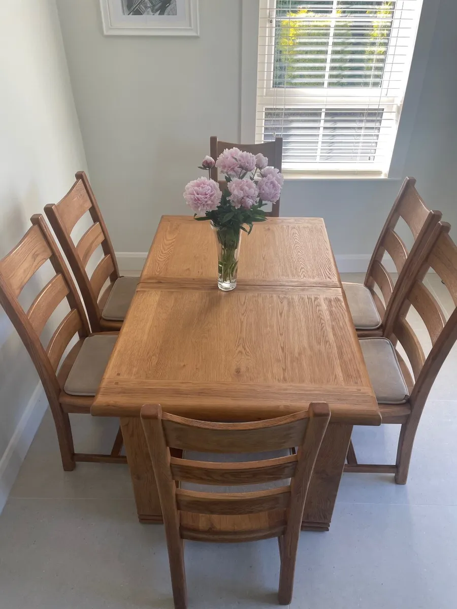 Danube Oak Dining Table and Chairs - Image 2
