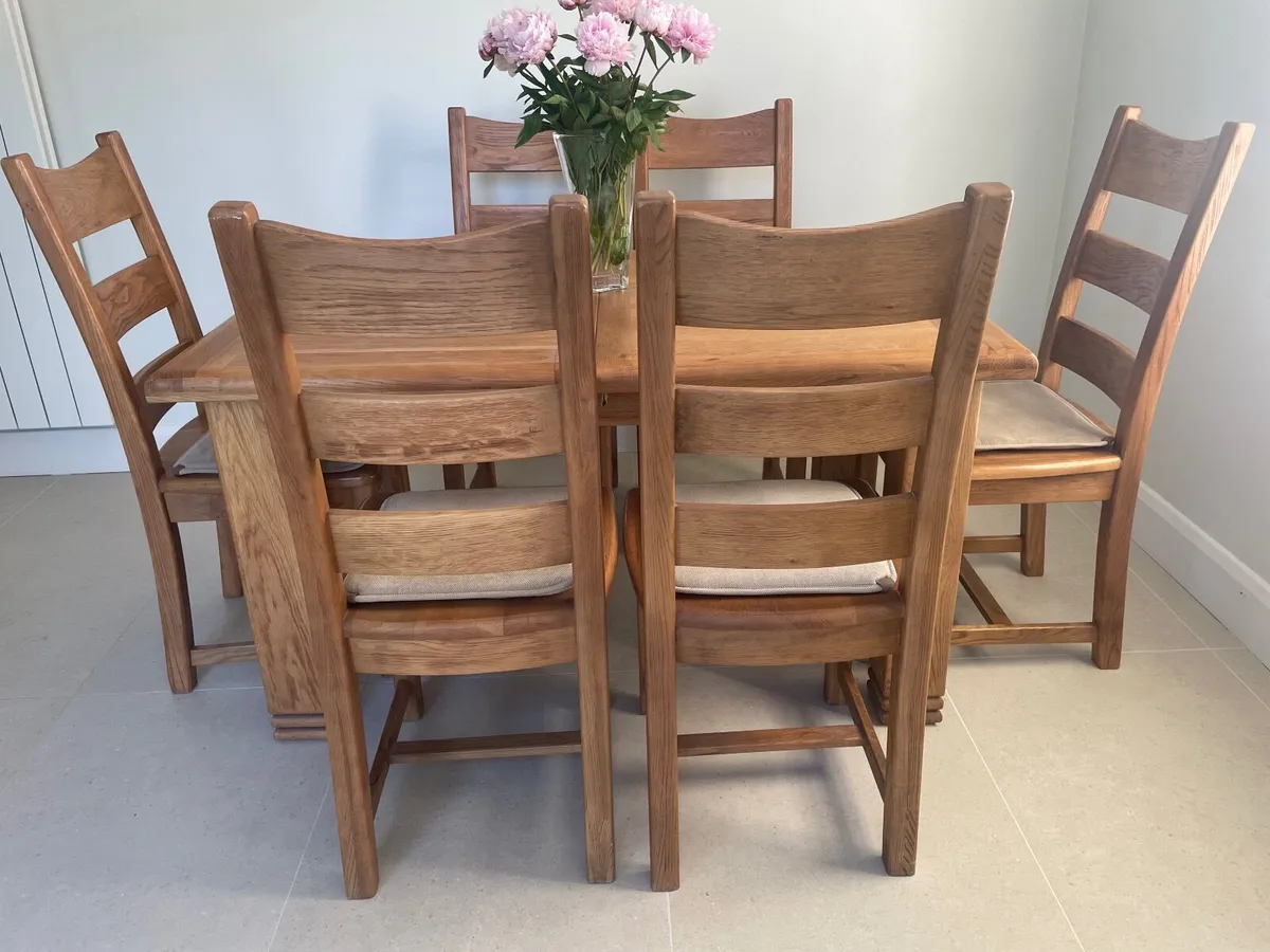 Danube Oak Dining Table and Chairs - Image 3