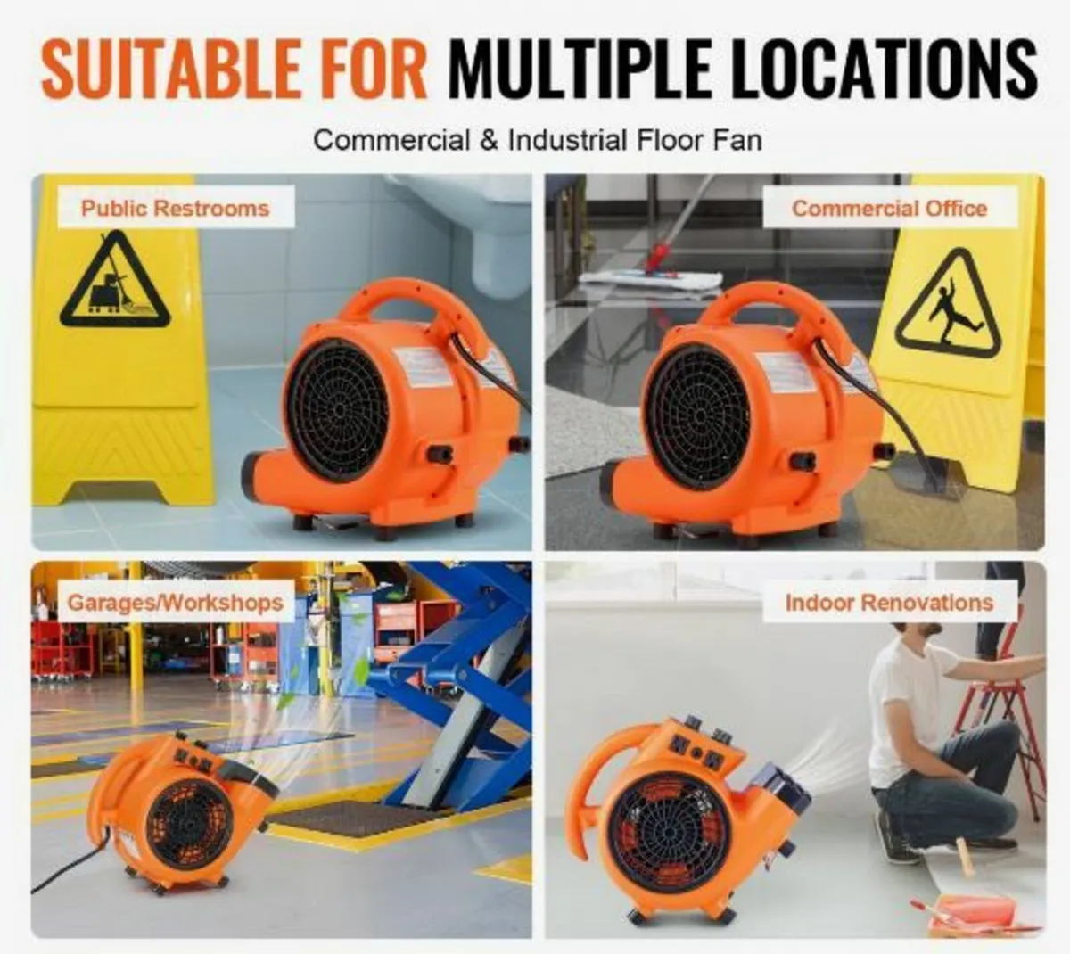 Floor Blower 1380 RPM 1000 CFM Air Mover - Image 3