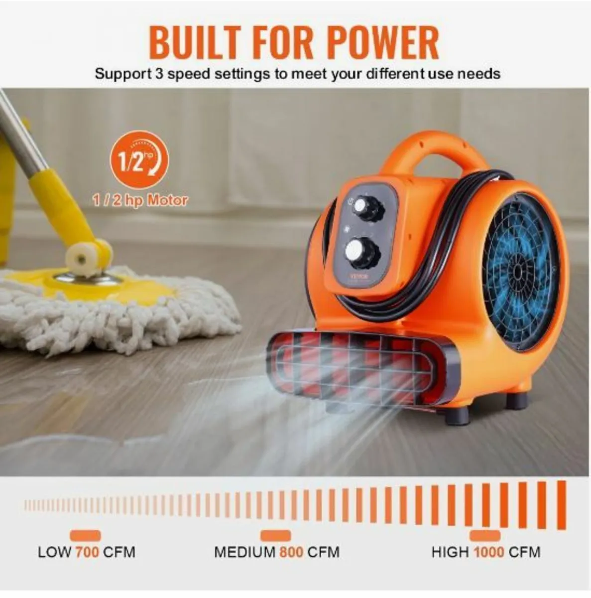 Floor Blower 1380 RPM 1000 CFM Air Mover - Image 4