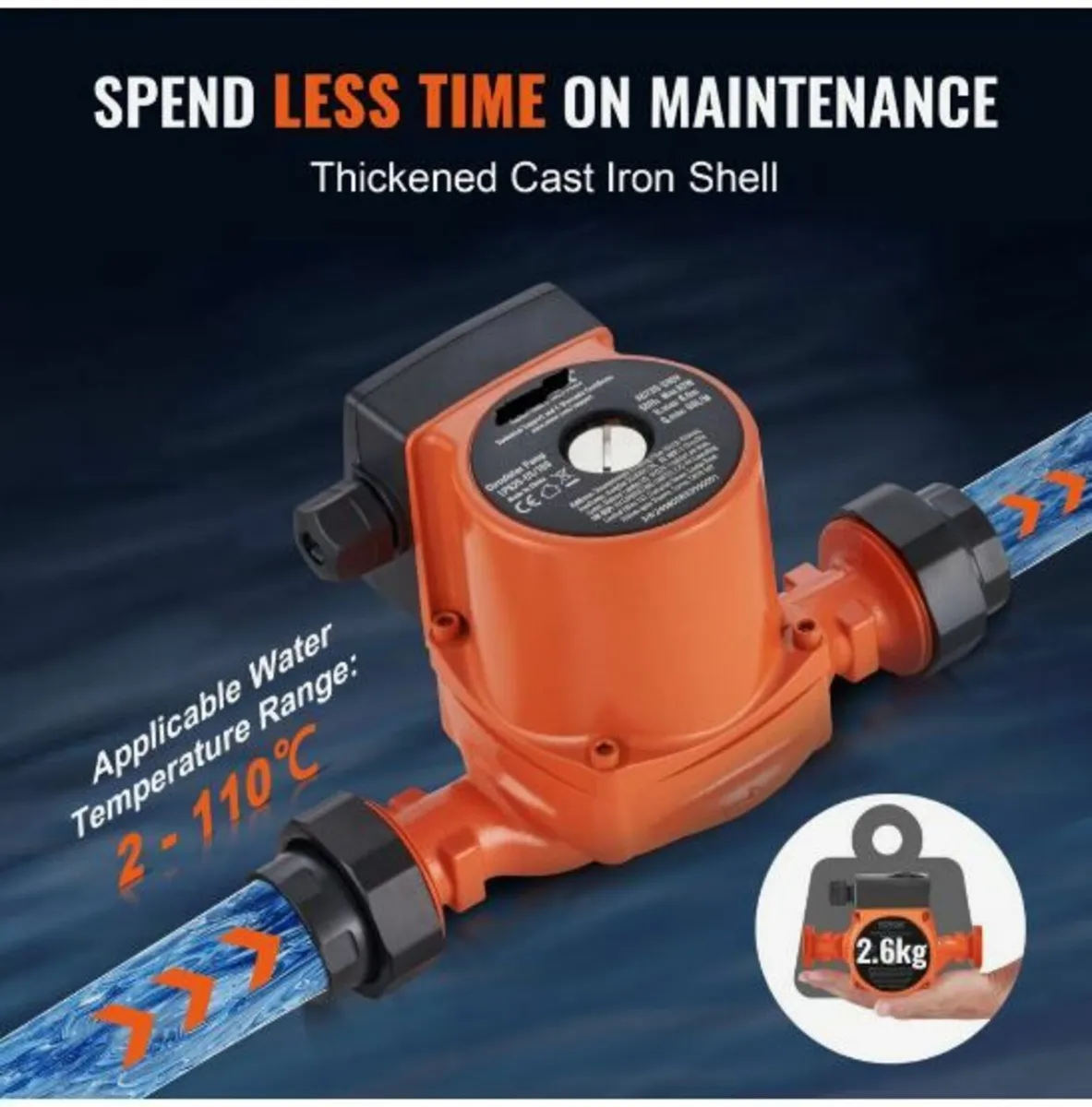 Hot Water Circulation Pump Cast Iron - Image 3