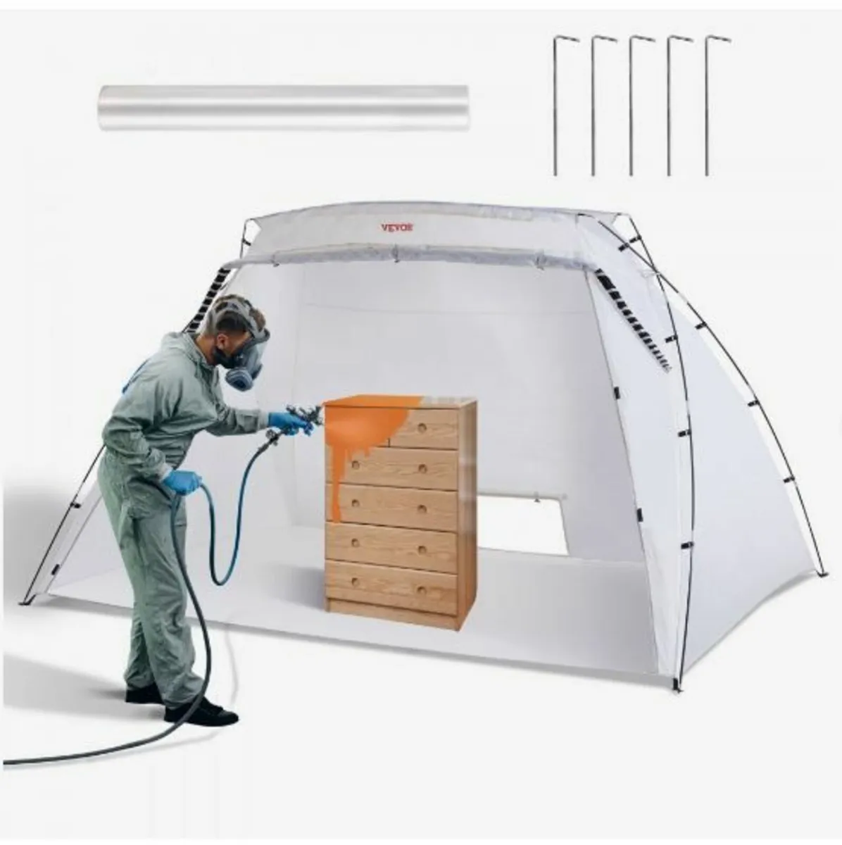 Spray Paint Shelter, 10x7x6ft Portable - Image 1