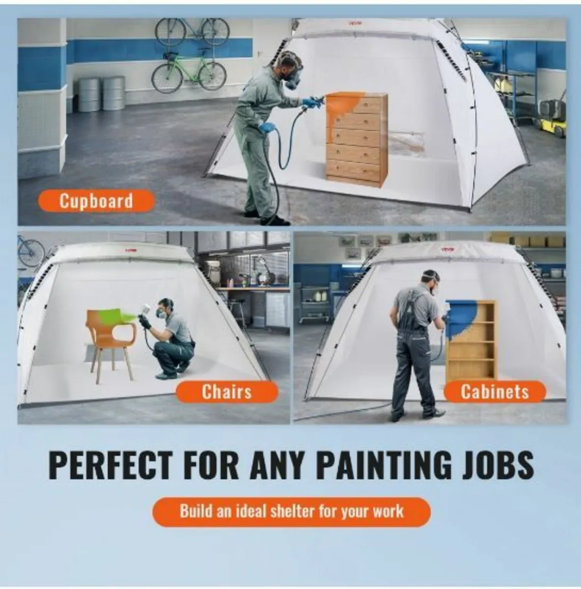 Spray Paint Shelter, 10x7x6ft Portable - Image 2