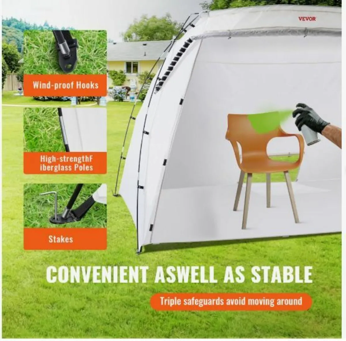 Spray Paint Shelter, 10x7x6ft Portable - Image 4
