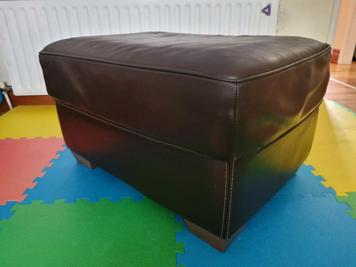 Leather Footstool - Image 1
