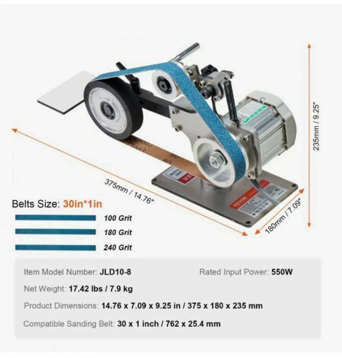 Belt Grinder Sander 30 x 1-Inch Variable Speed - Image 2