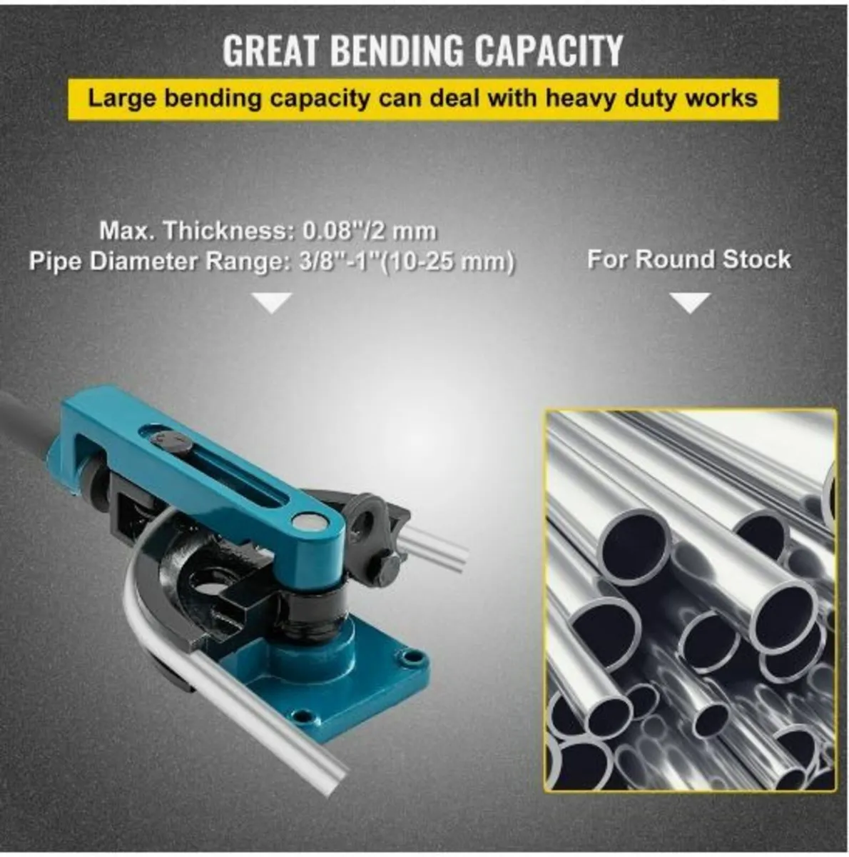 R Pipe Bender 3/8 to 1 Inch Pipe Tubing Bender - Image 2