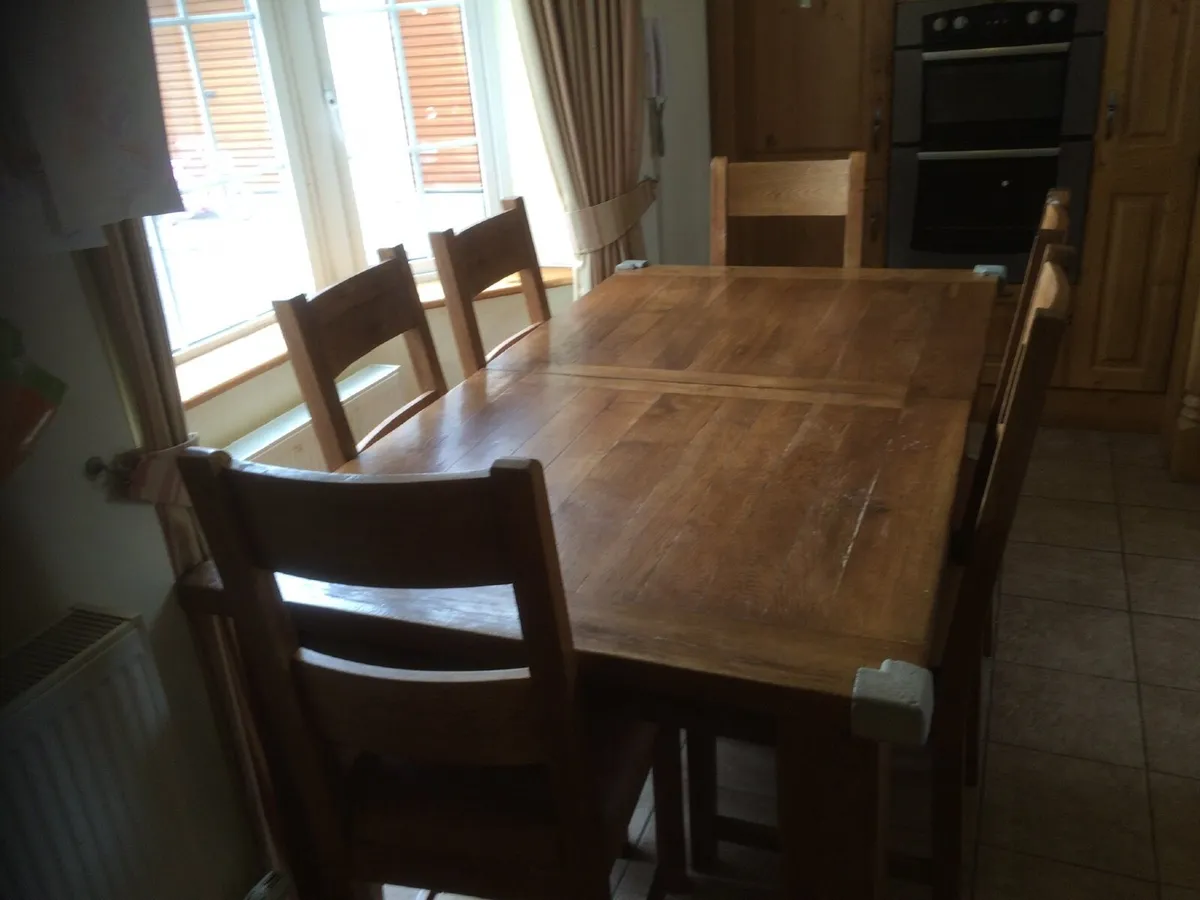 Oak Table and Chairs - Image 1