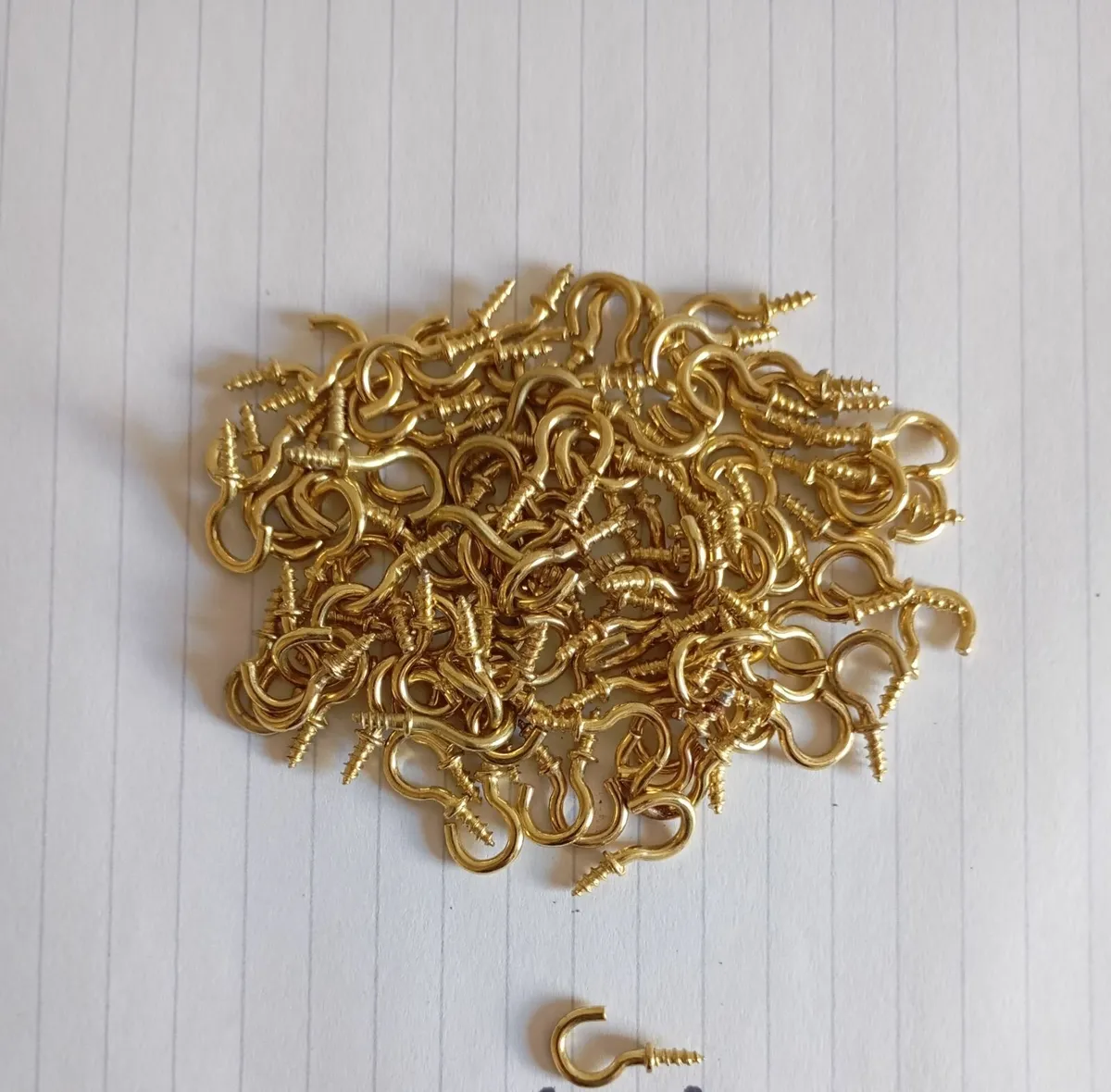 Small Brass Cup Hooks - Image 1