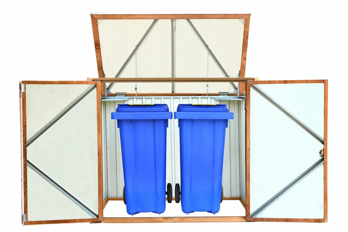 2 Wheelie bin - Steel Shed 5x3- Free Delivery - Image 1