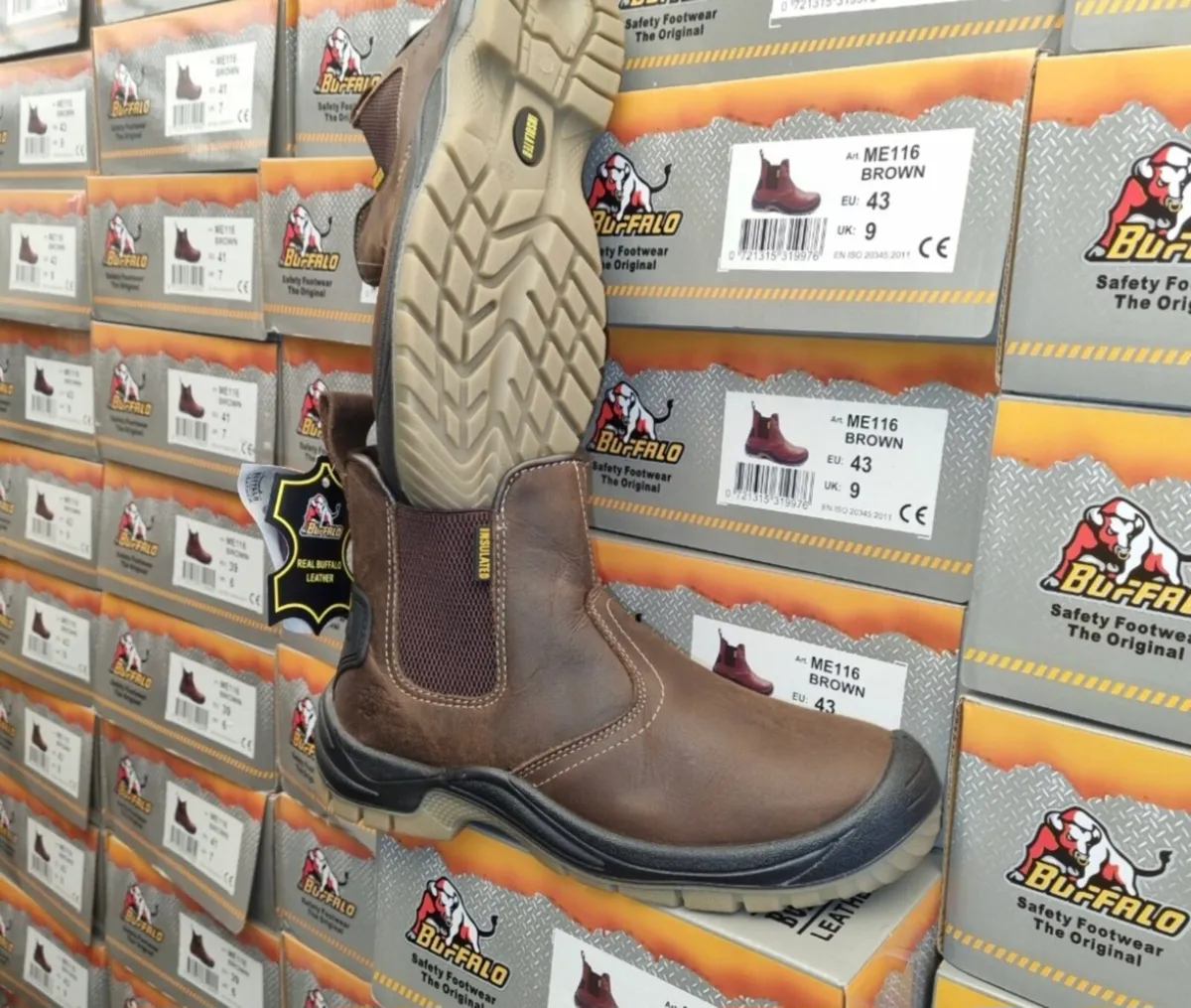 Buffalo safety S3 slip-on boots all sizes
