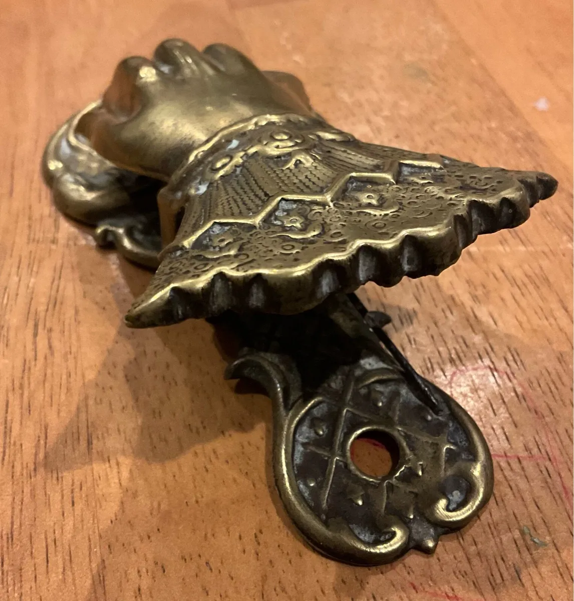 Vintage Brass Victorian Letter Clip - Image 2