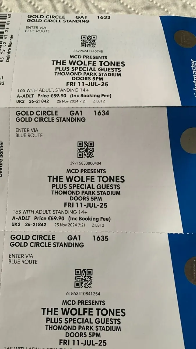 Wolfe Tone Limerick Tickets