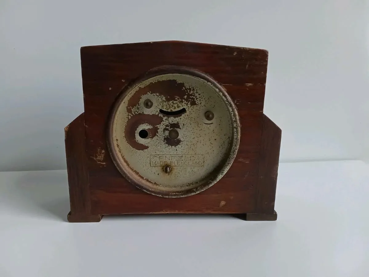 Vintage Enfield Art Deco Oak Mantel Clock - Image 4