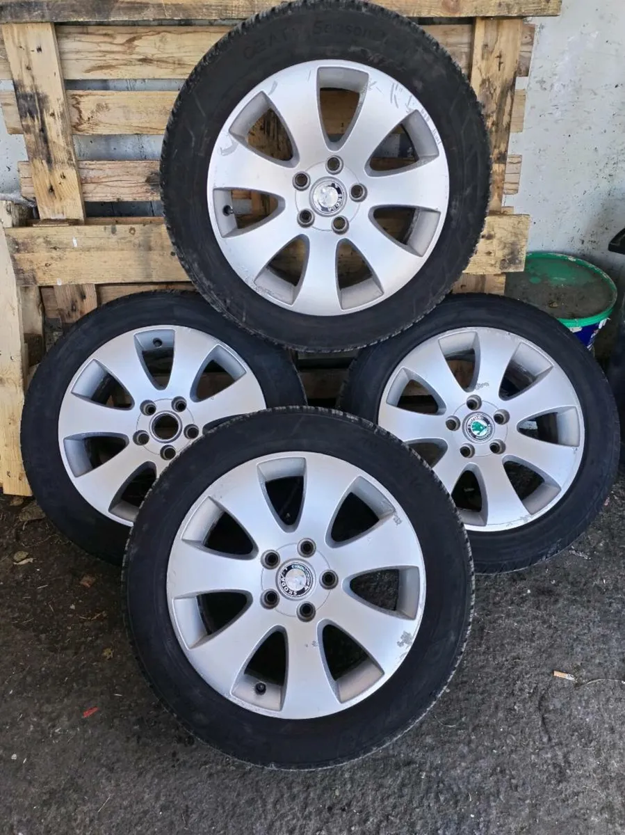 16"  Skoda Alloy Wheels with Tyres-VW, Audi, SEAT - Image 1