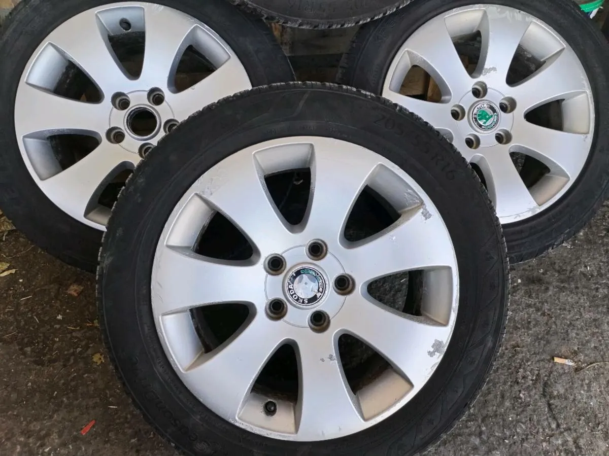 16"  Skoda Alloy Wheels with Tyres-VW, Audi, SEAT - Image 3
