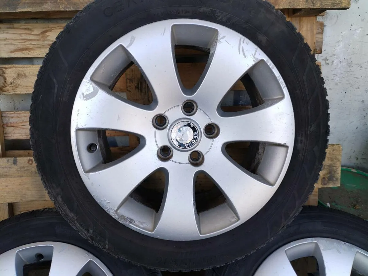 16"  Skoda Alloy Wheels with Tyres-VW, Audi, SEAT - Image 4