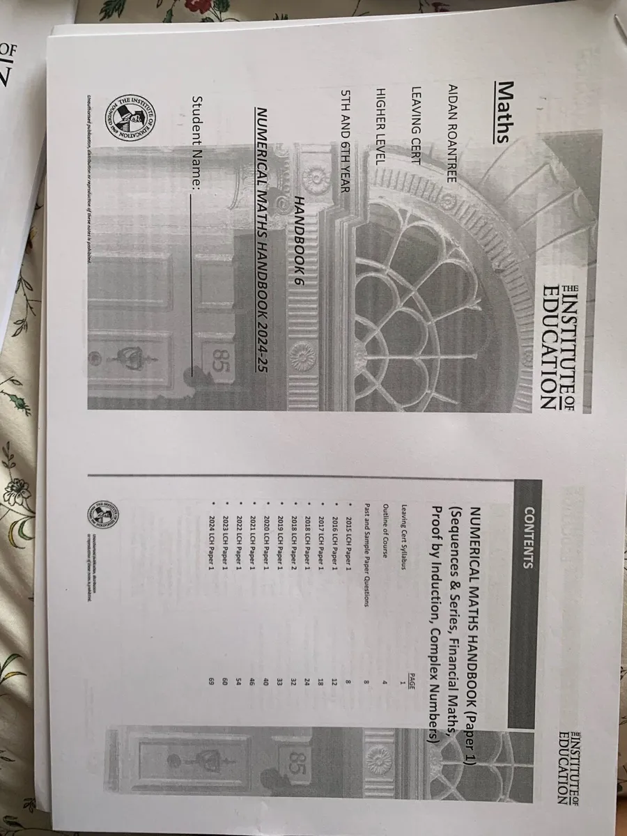 Institute maths notes leaving cert - Image 1