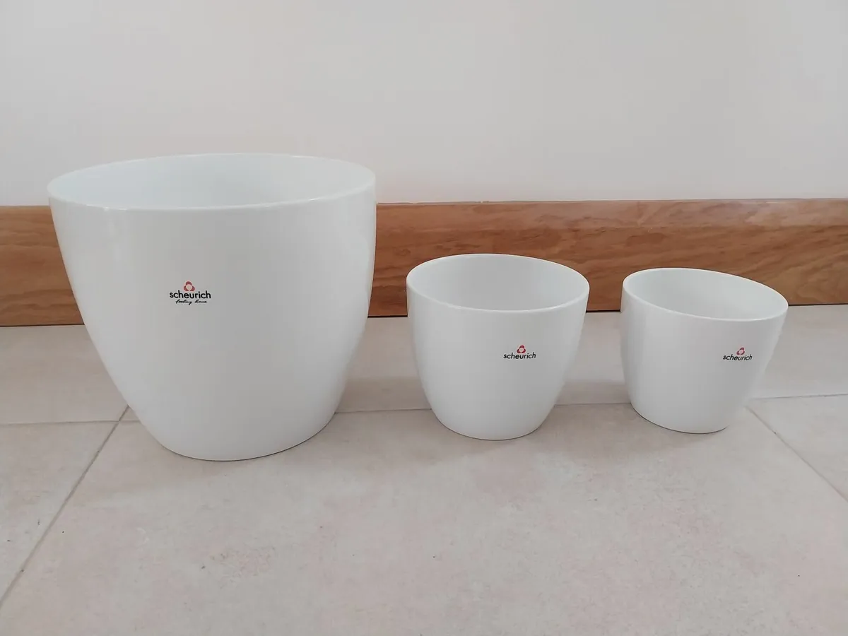 Scheurich White Indoor Plant Pots - Image 1
