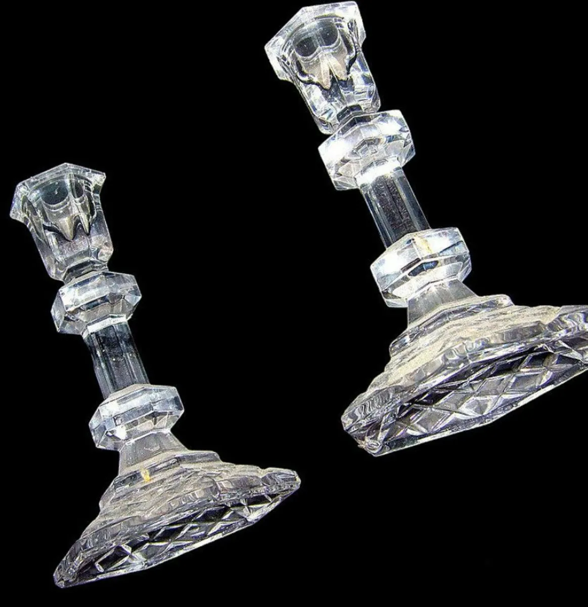Vintage Pair Galway Crystal Candlesticks - Image 2