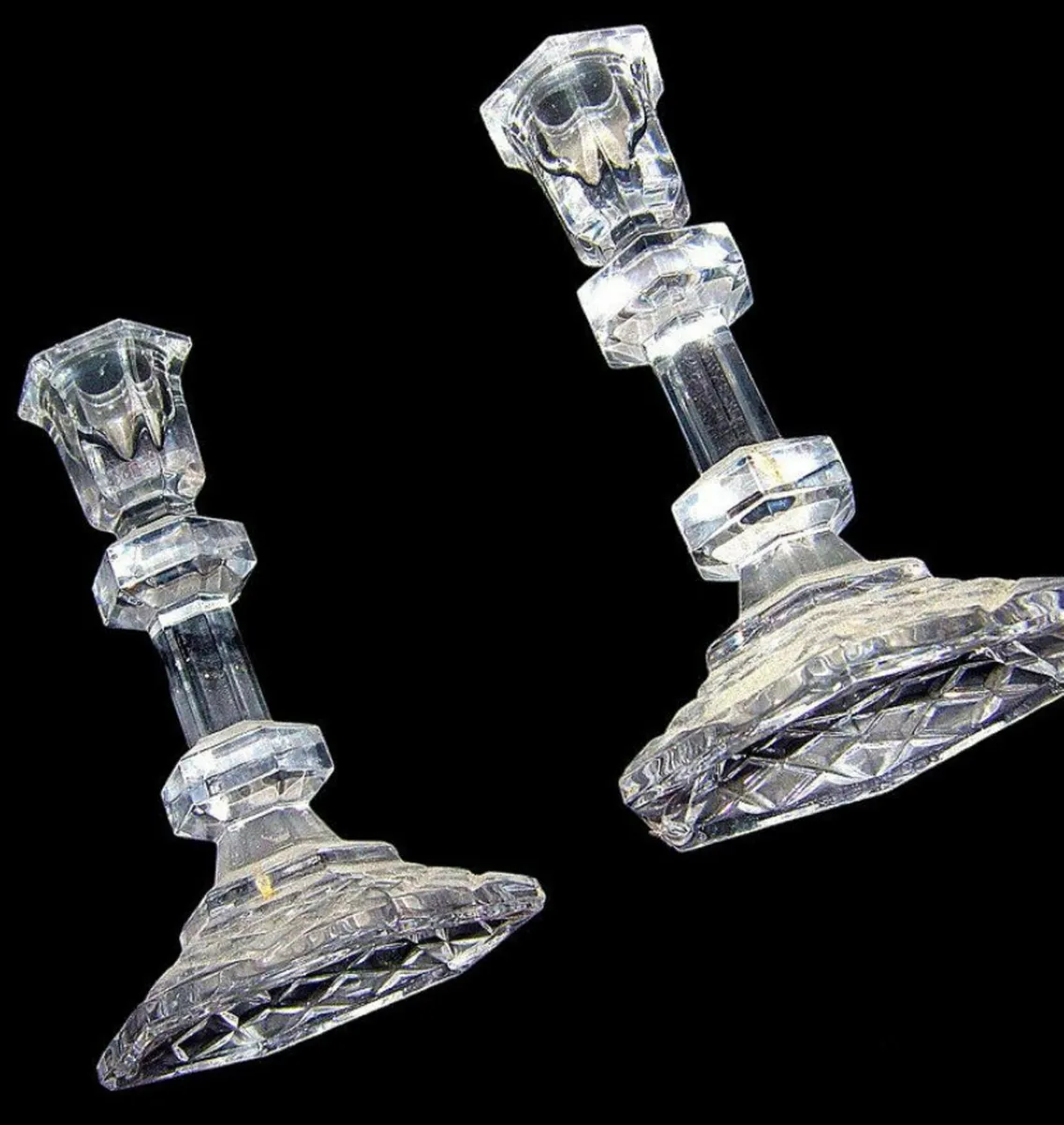 Vintage Pair Galway Crystal Candlesticks - Image 4