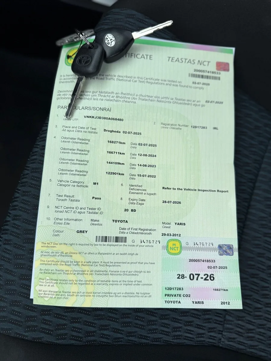 2012 Toyota Yaris 1.3 Auto Irish Car NCT & TAX - Image 3
