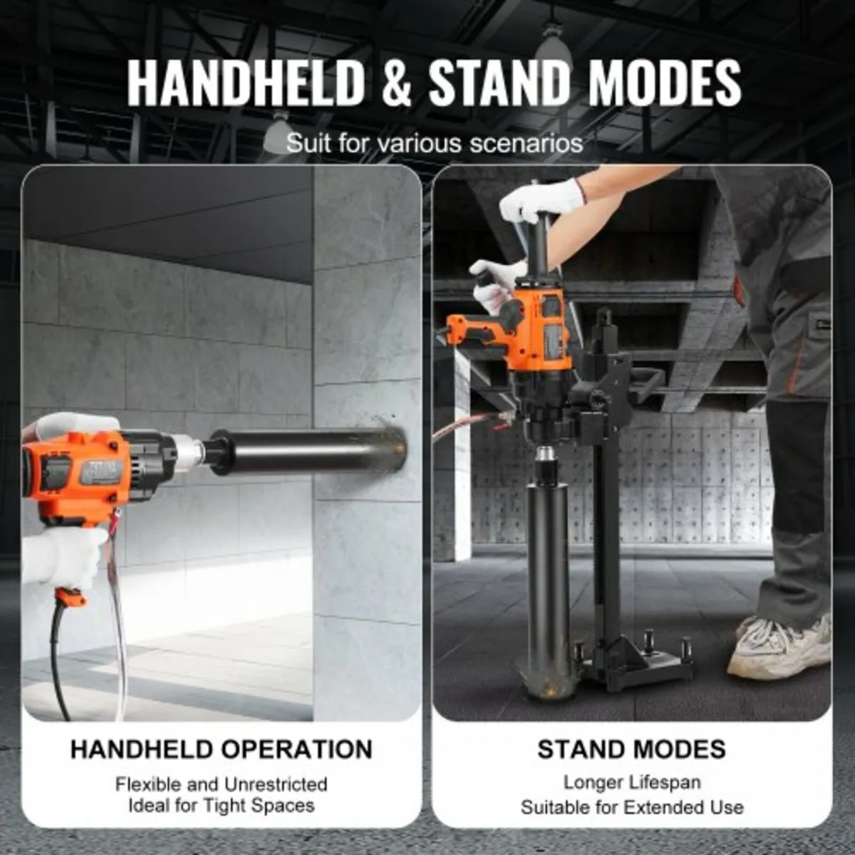 Core Drill Machine 0.8-7.1in Dia 2600W Handheld an - Image 2