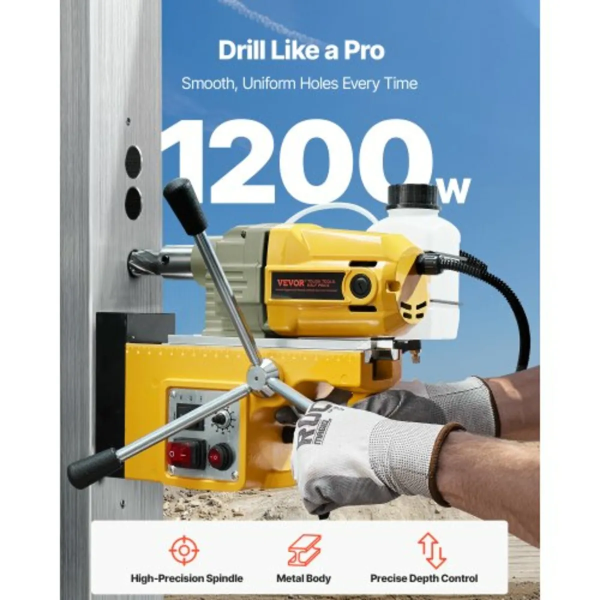 Magnetic Drill 1200W 2810 lbf Mag Drill Press 1.6 - Image 2