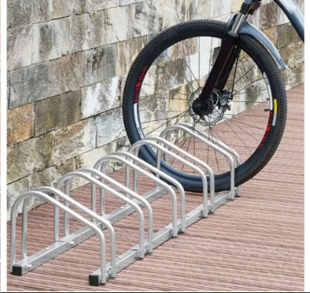NEW 5 Bike Parking Stand Steel Bicycle Rack - Image 1