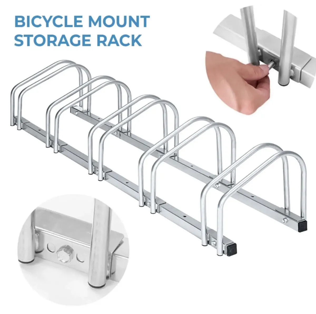 NEW 5 Bike Parking Stand Steel Bicycle Rack - Image 2