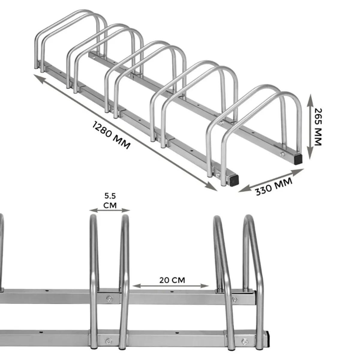 NEW 5 Bike Parking Stand Steel Bicycle Rack - Image 3