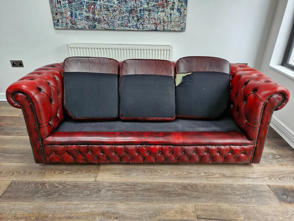 Chesterfield 3 Seater Oxblood Red - Image 2