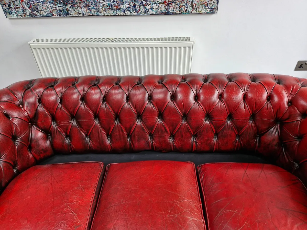 Chesterfield 3 Seater Oxblood Red - Image 3