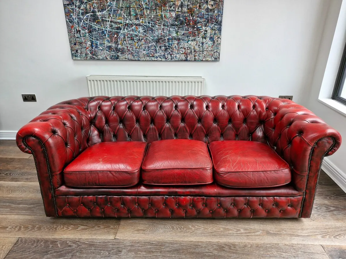 Chesterfield 3 Seater Oxblood Red - Image 1