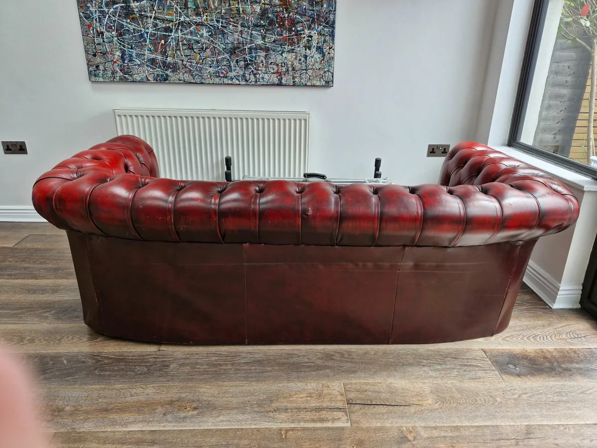 Chesterfield 3 Seater Oxblood Red - Image 4