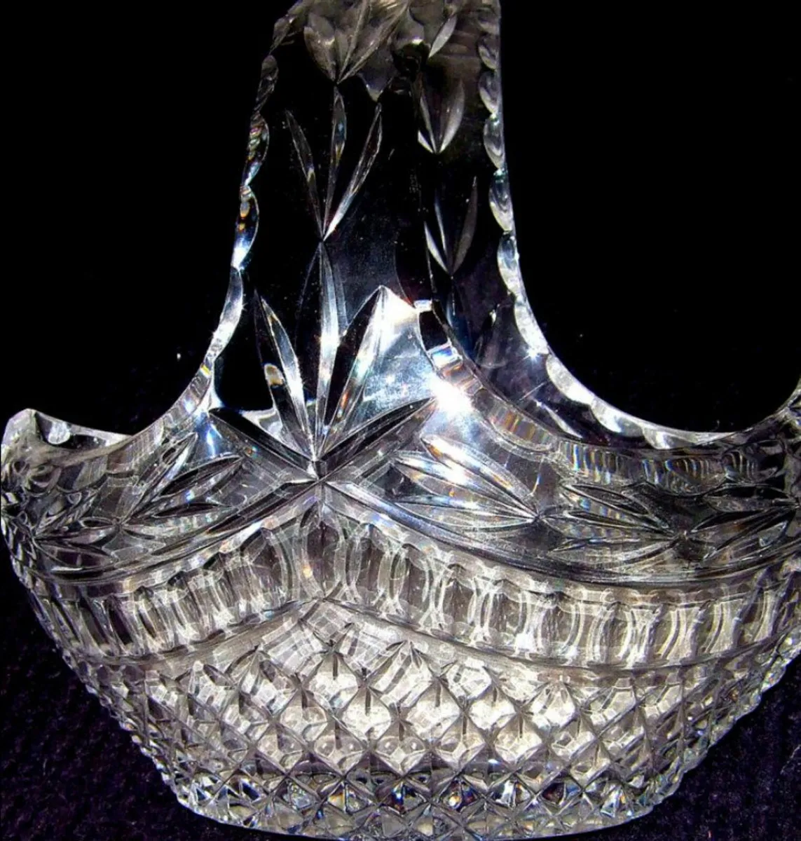 Vintage Galwsay Crystal Basket - Image 4