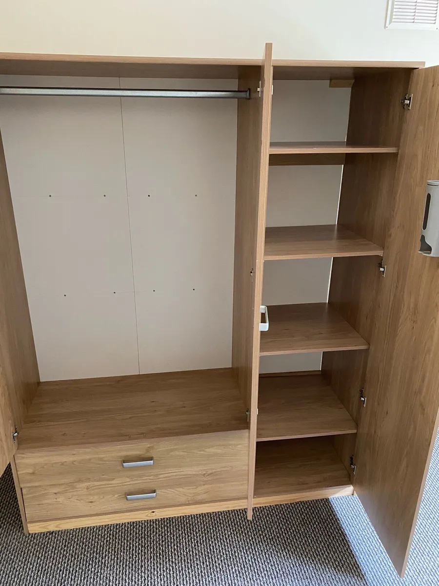 3 wardrobes,bedside lockers,bed frame,centre piece - Image 2