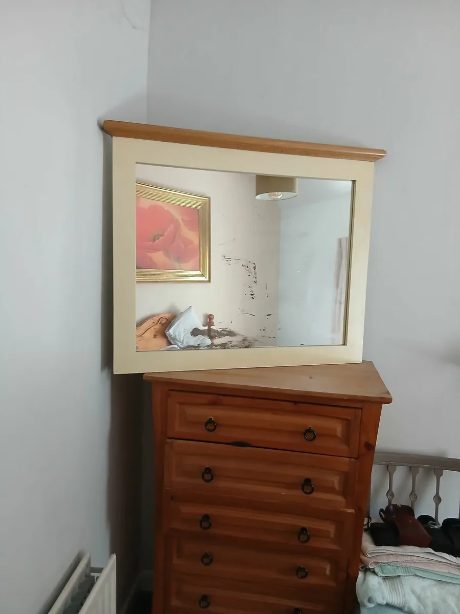 Large  distressed over mantle mirror 95cm wide - Image 2
