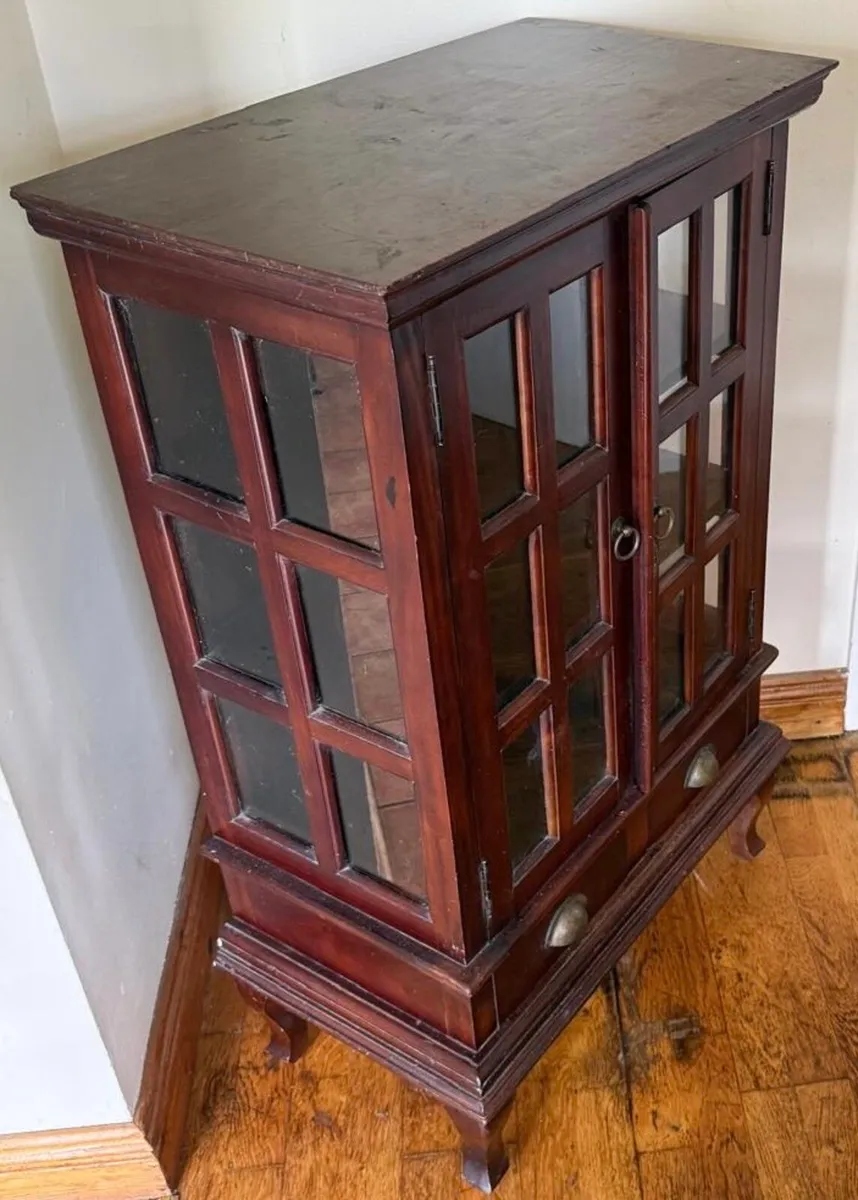 Vintage Wooden Display Cabinet With Glass - Image 2