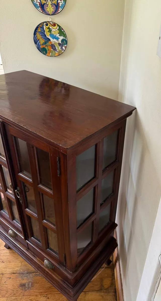 Vintage Wooden Display Cabinet With Glass - Image 3
