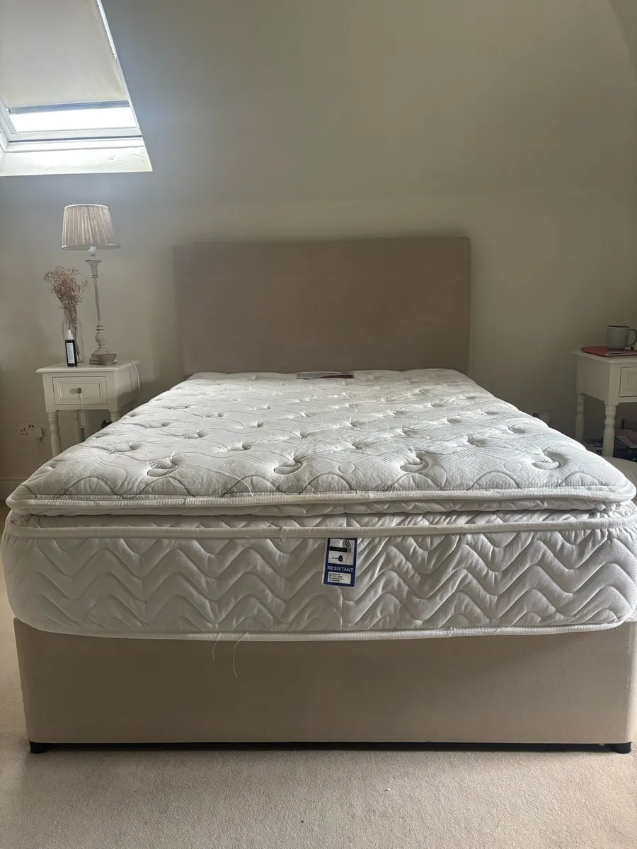 Bed Base & Linen Headboard - Image 3
