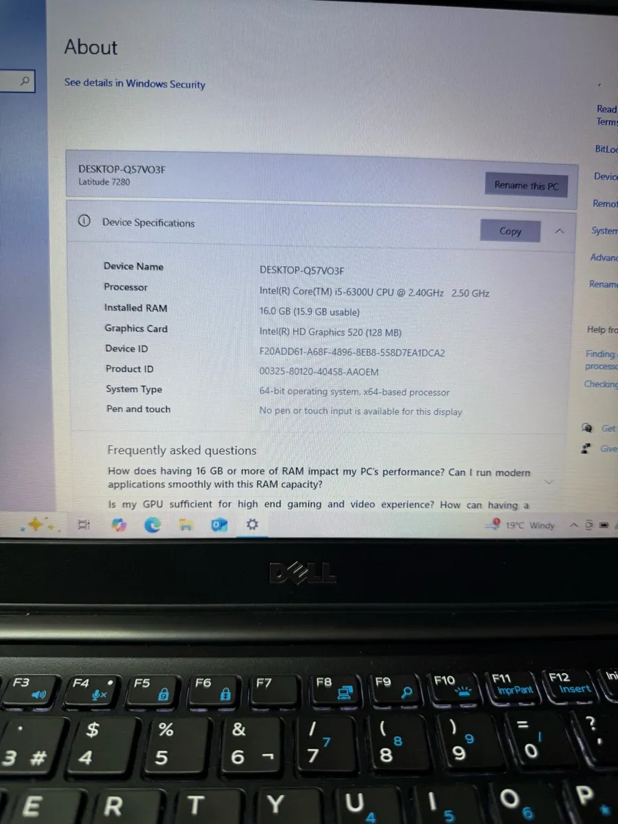 Dell latitude 7280 i5 16-256 win 10 - Image 2