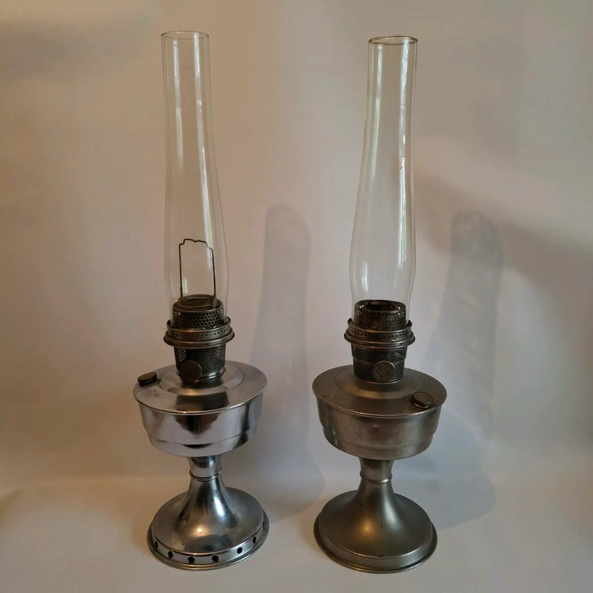 Pair of Super Aladdin Nickel Oil Lamps - Image 1