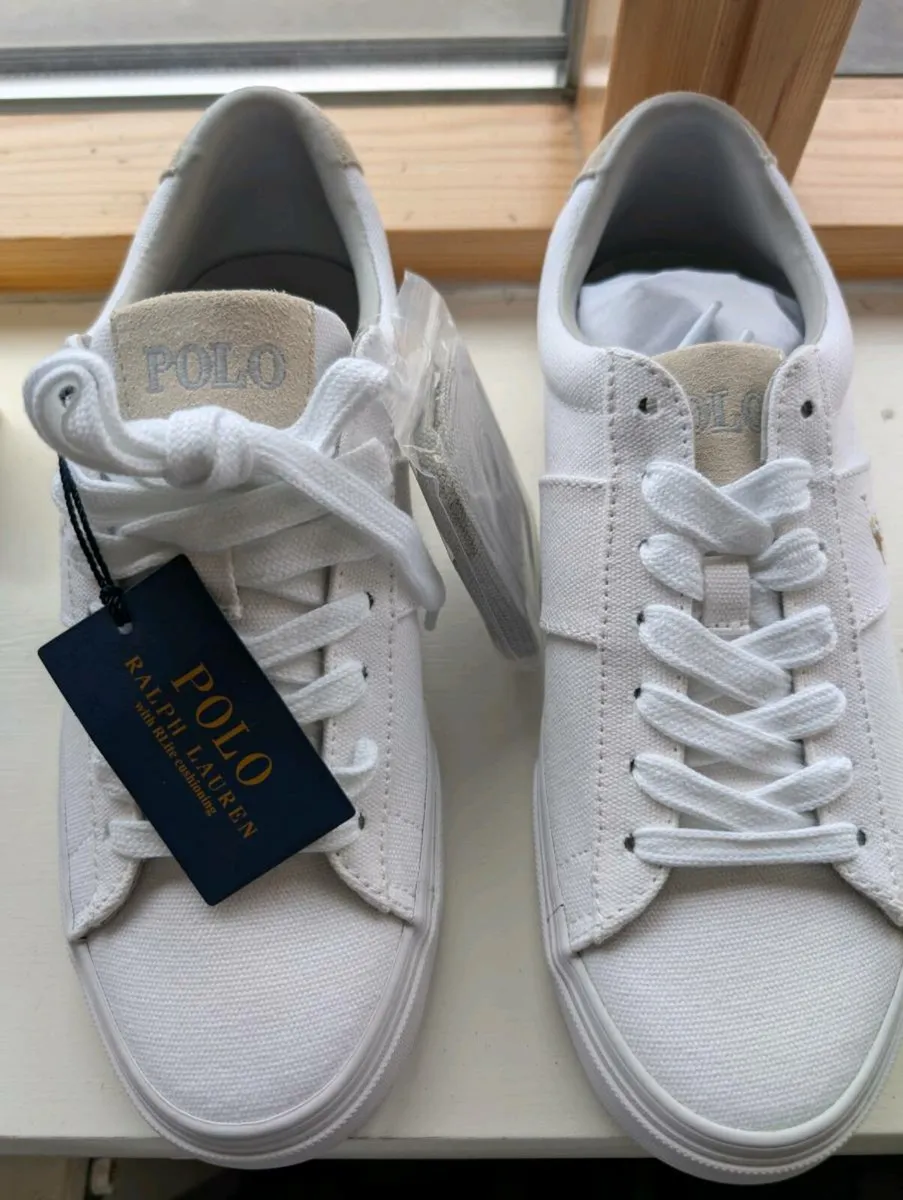 Polo Ralph Lauren SAYER White Canvas Sneakers - Image 1