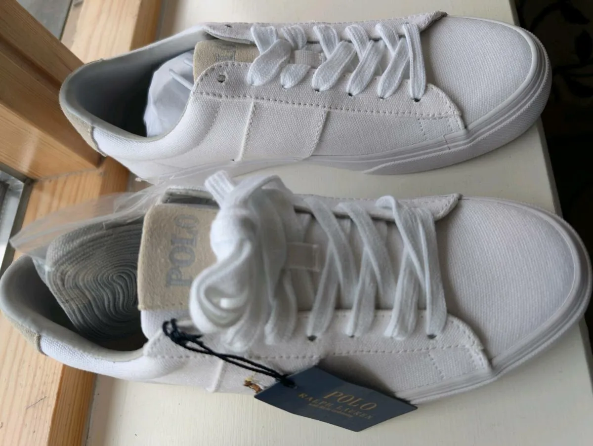 Polo Ralph Lauren SAYER White Canvas Sneakers - Image 2