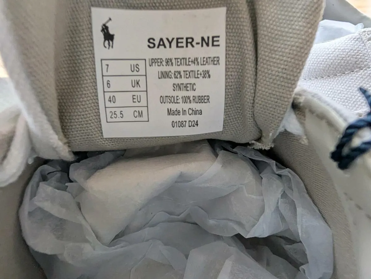 Polo Ralph Lauren SAYER White Canvas Sneakers - Image 3