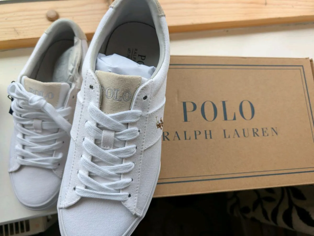 Polo Ralph Lauren SAYER White Canvas Sneakers - Image 4