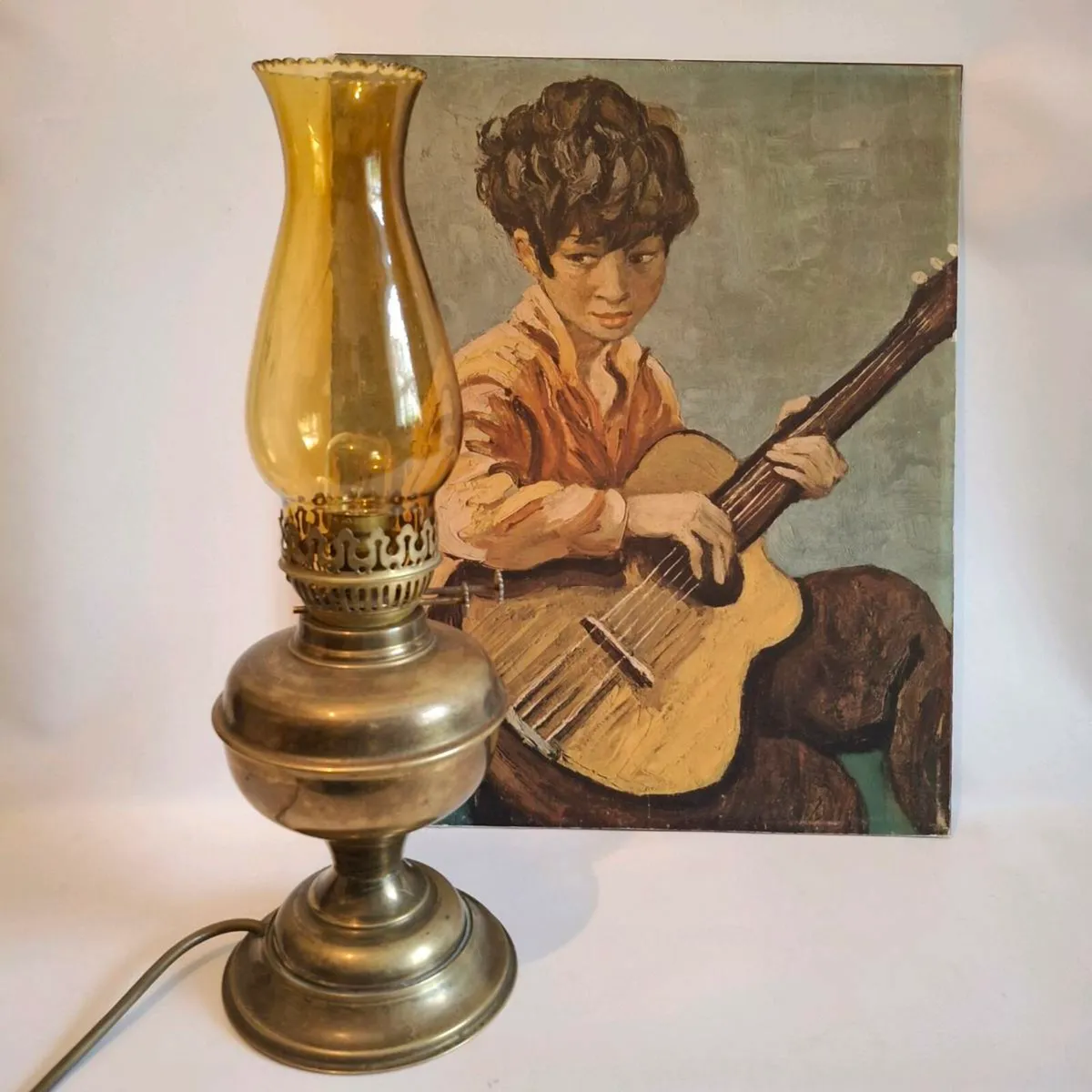 Converted Brass Oil Lamp - Image 2