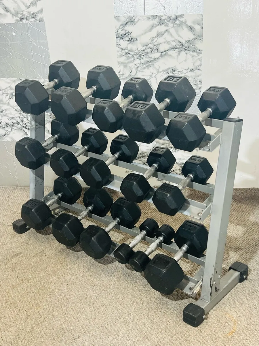 HEX DUMBBELLS WITH 3TIER RACK - Image 2